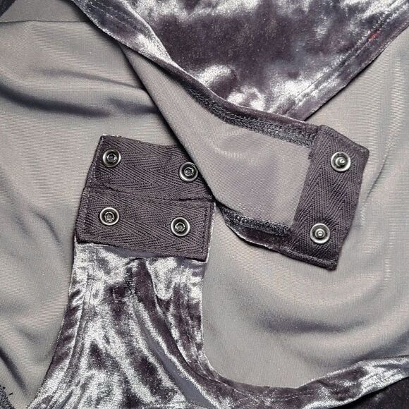 Ava & Viv Grey Velvet Long Sleeve Bodysuit Sz 1X - Picture 4 of 8